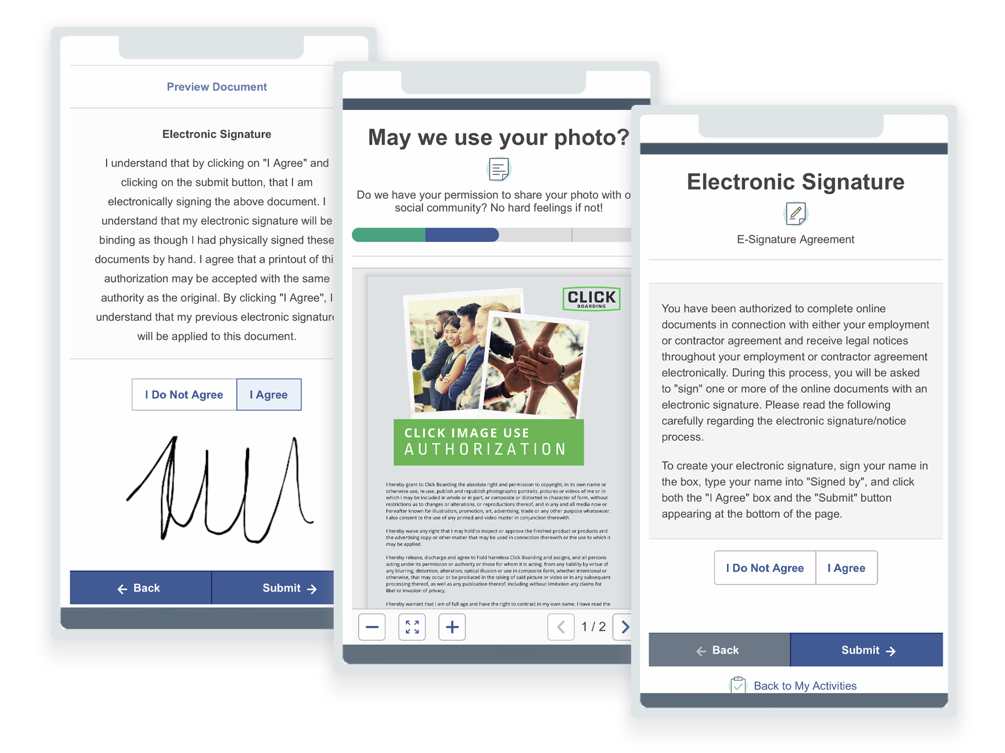 Click Boarding Electronic Signature