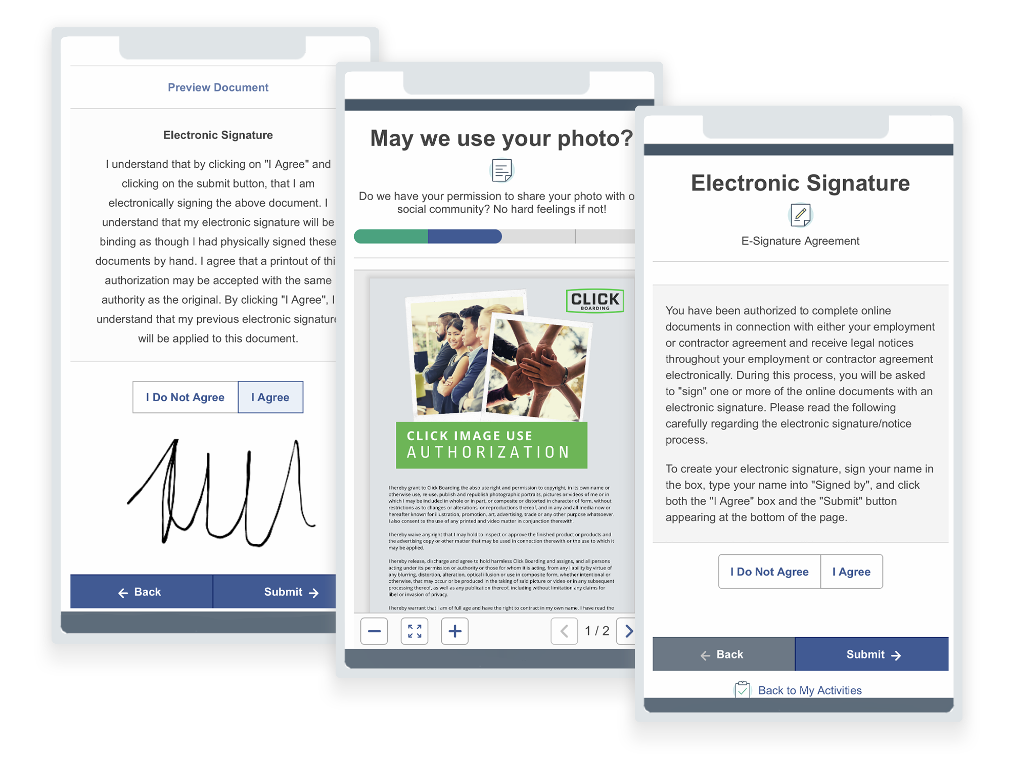 Click Boarding Electronic Signature