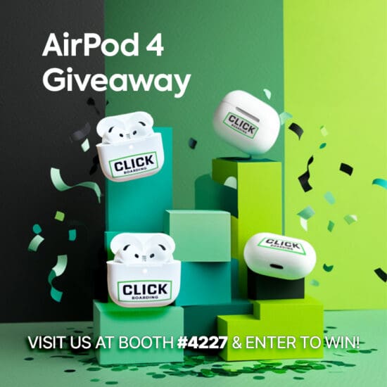 SHRM25 - Win an pair of apple airpod 4s at the Click Boarding Booth!