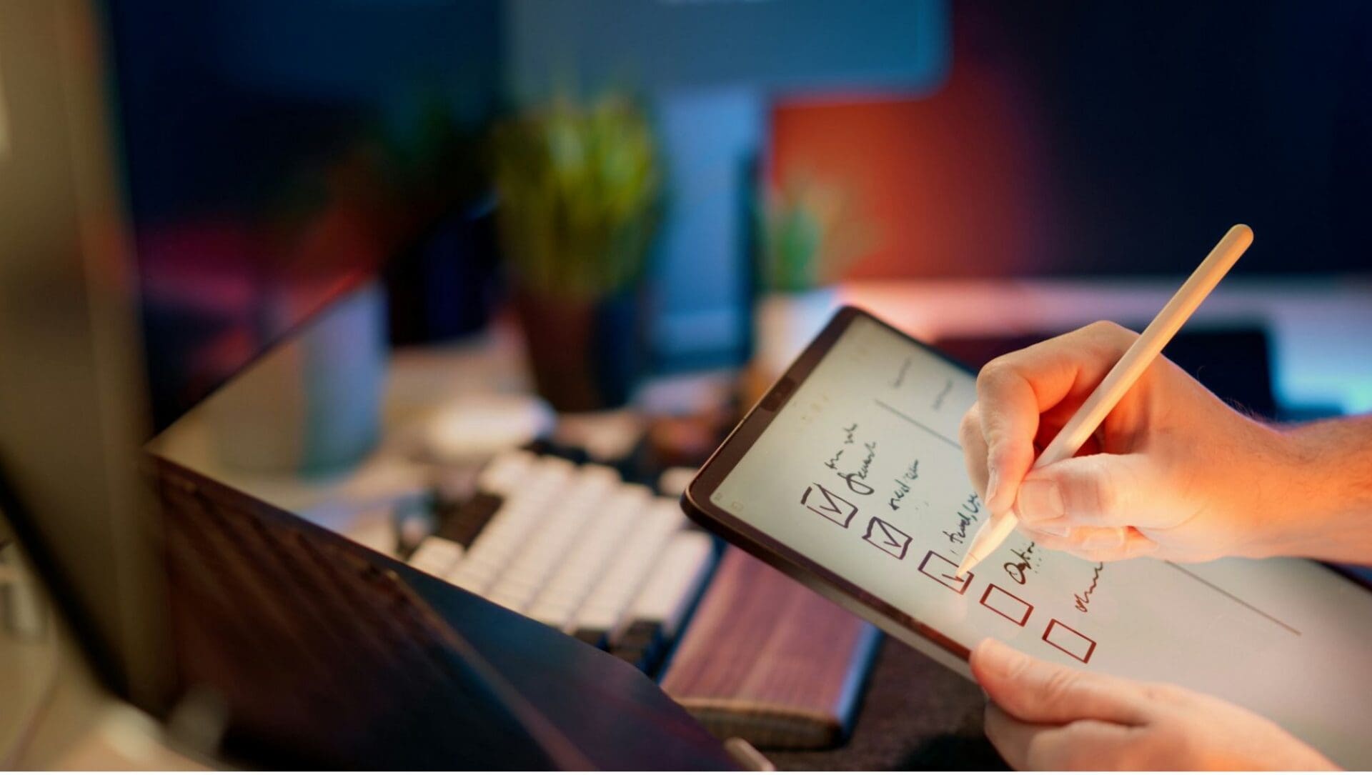 checklist on a tablet